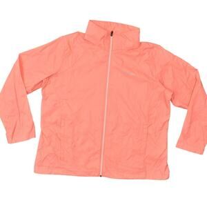 Columbia 2X Plus Pink Windbreaker Jacket Full Zip Solid Pockets Nylon